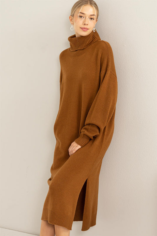 Elia Sweater Dress in Brown