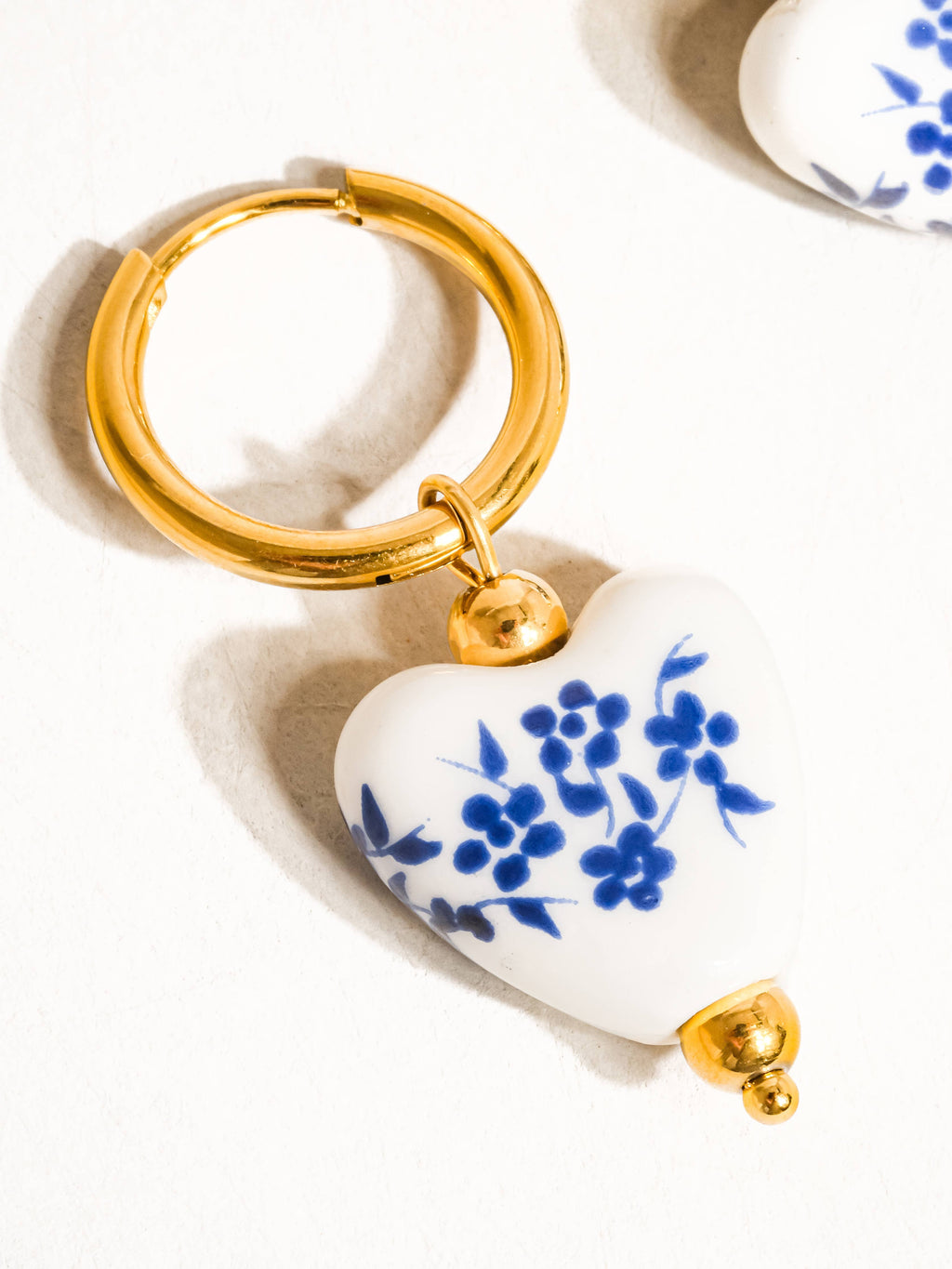Ceramic Garden Heart Earrings