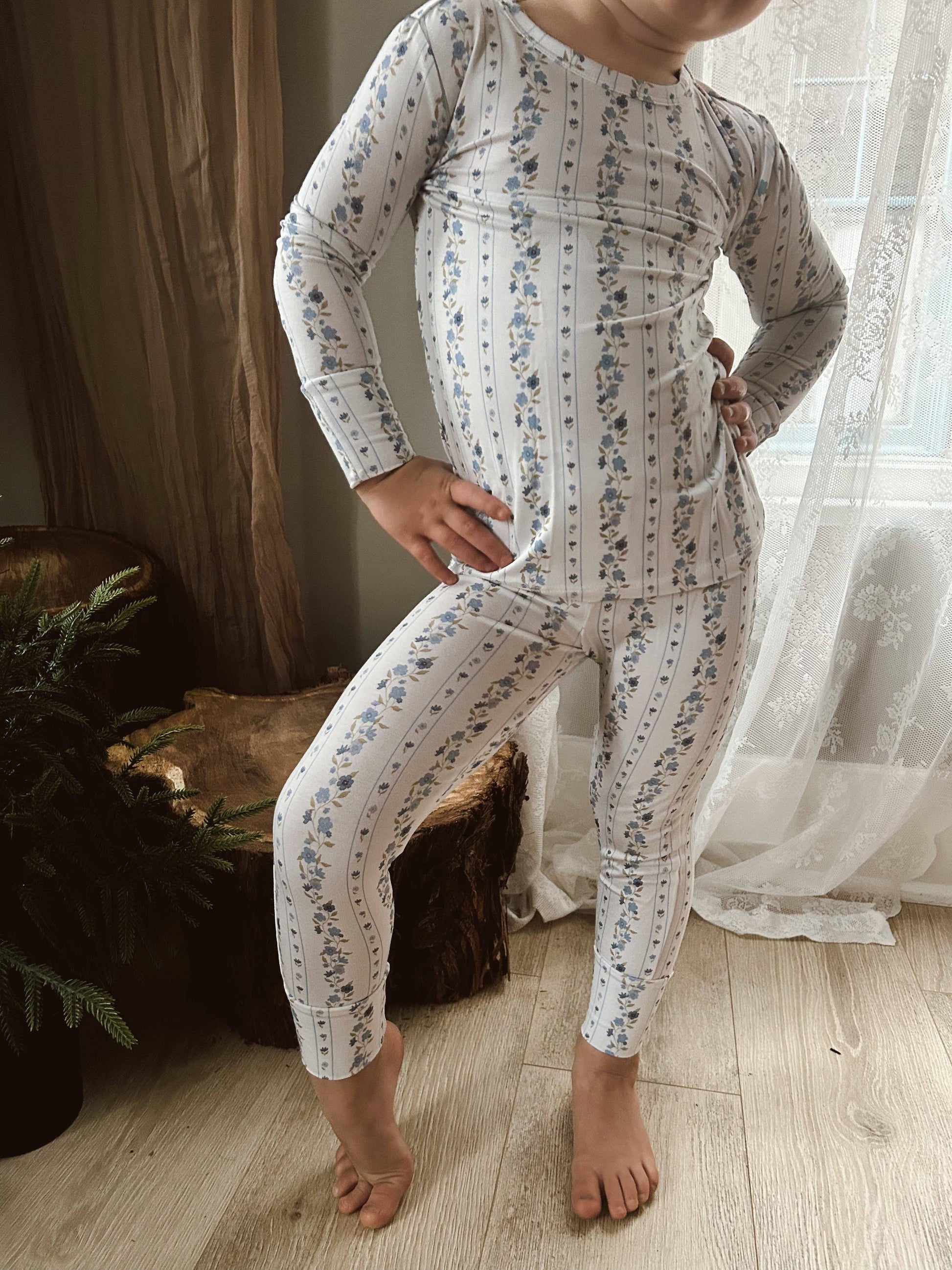 Winter Floral Two Piece Pajamas