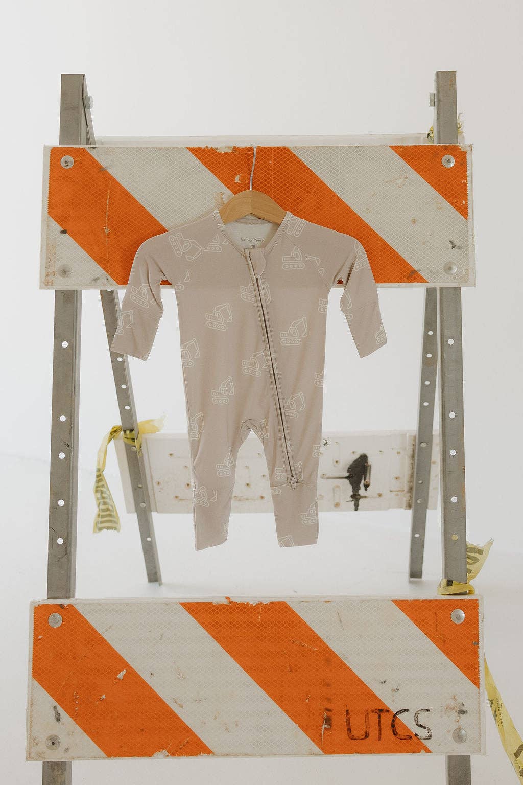 Excavator Baby Zip Pajamas