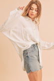 Delphine Button Up Top in Ivory