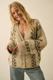Mocha Mirage Jacquard Cardigan