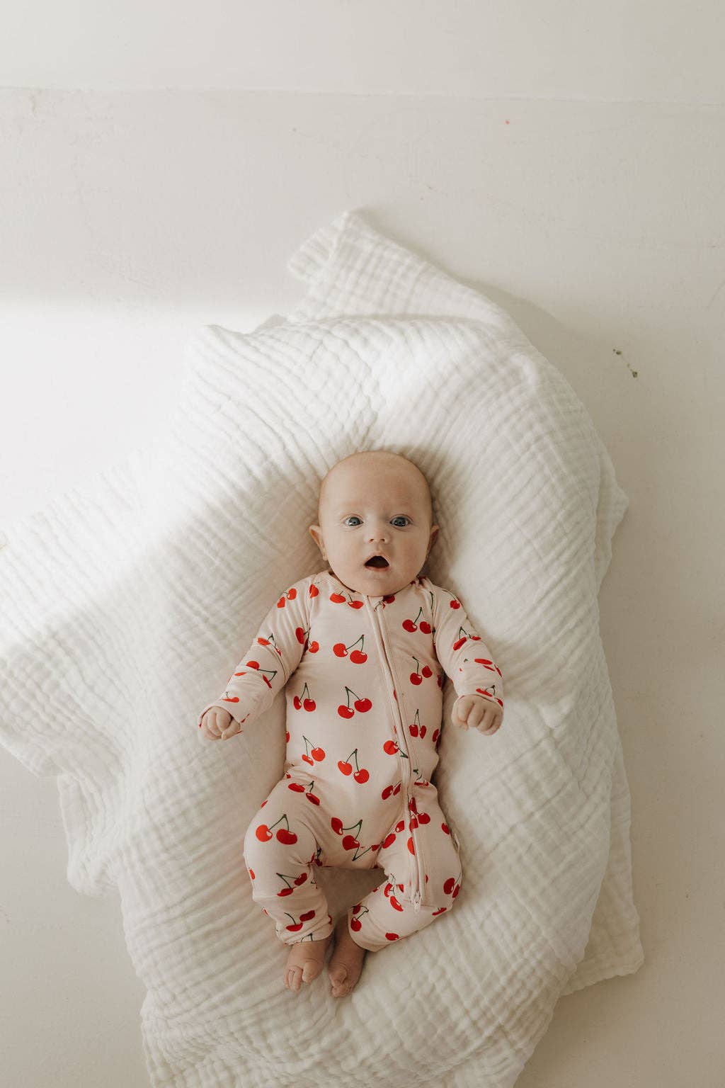 Cherry Orchard Baby Zip Pajamas