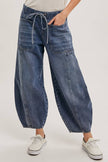 Jayden Drawstring Barrel Jeans