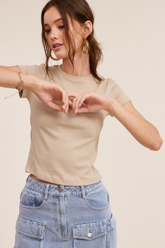 Naomi Baby Tee in Beige