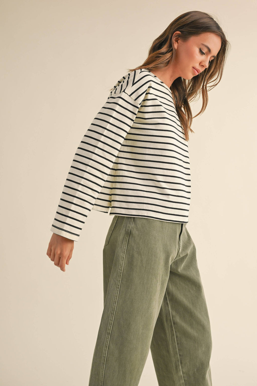 Tyler Striped Long Sleeve Top