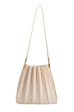 Carrie Pleated Vegan Shoulder Bag in Ivory