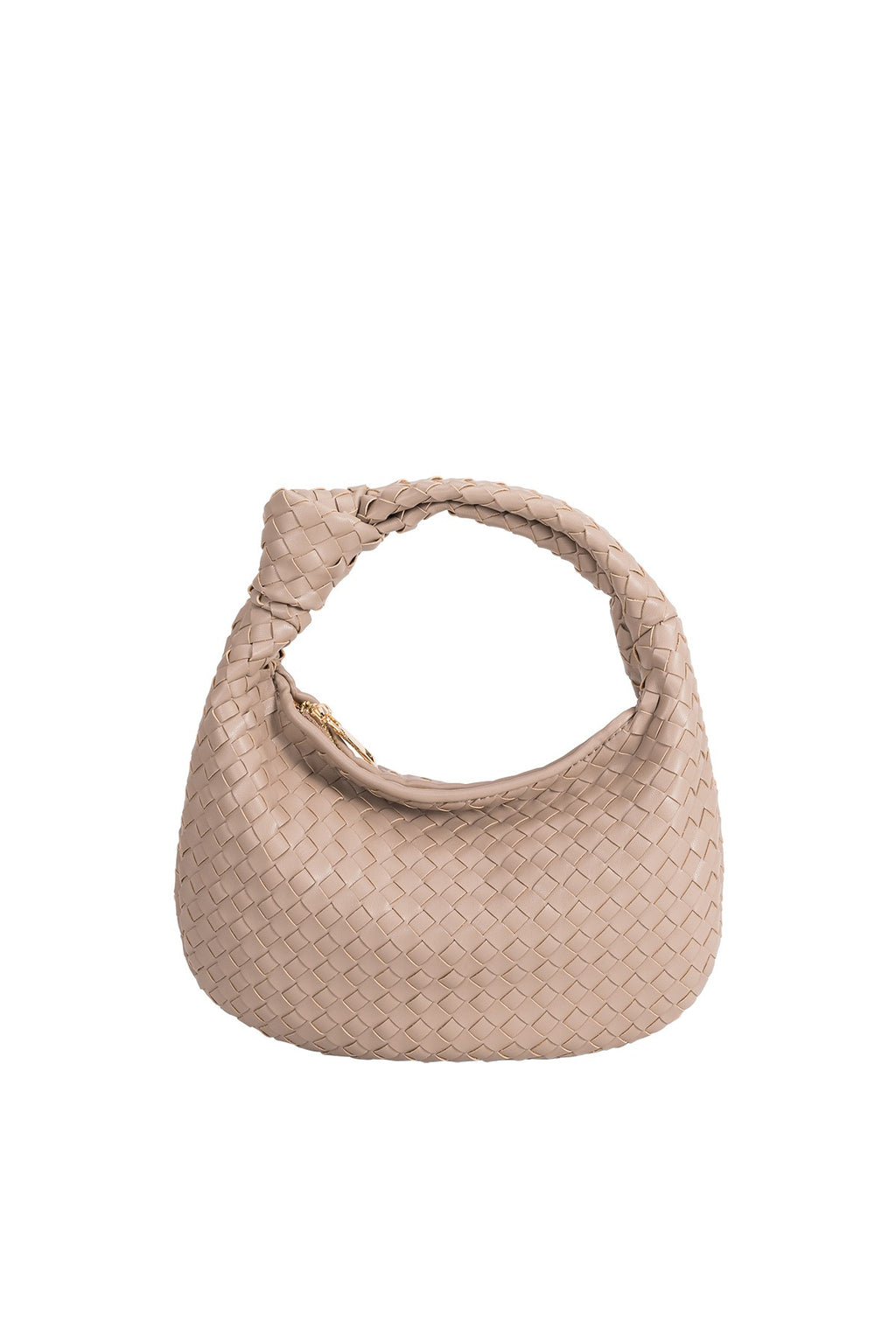 Drew Woven Top Handle Bag in Nude