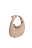 Drew Woven Top Handle Bag in Nude