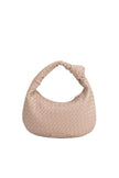 Drew Woven Top Handle Bag in Nude