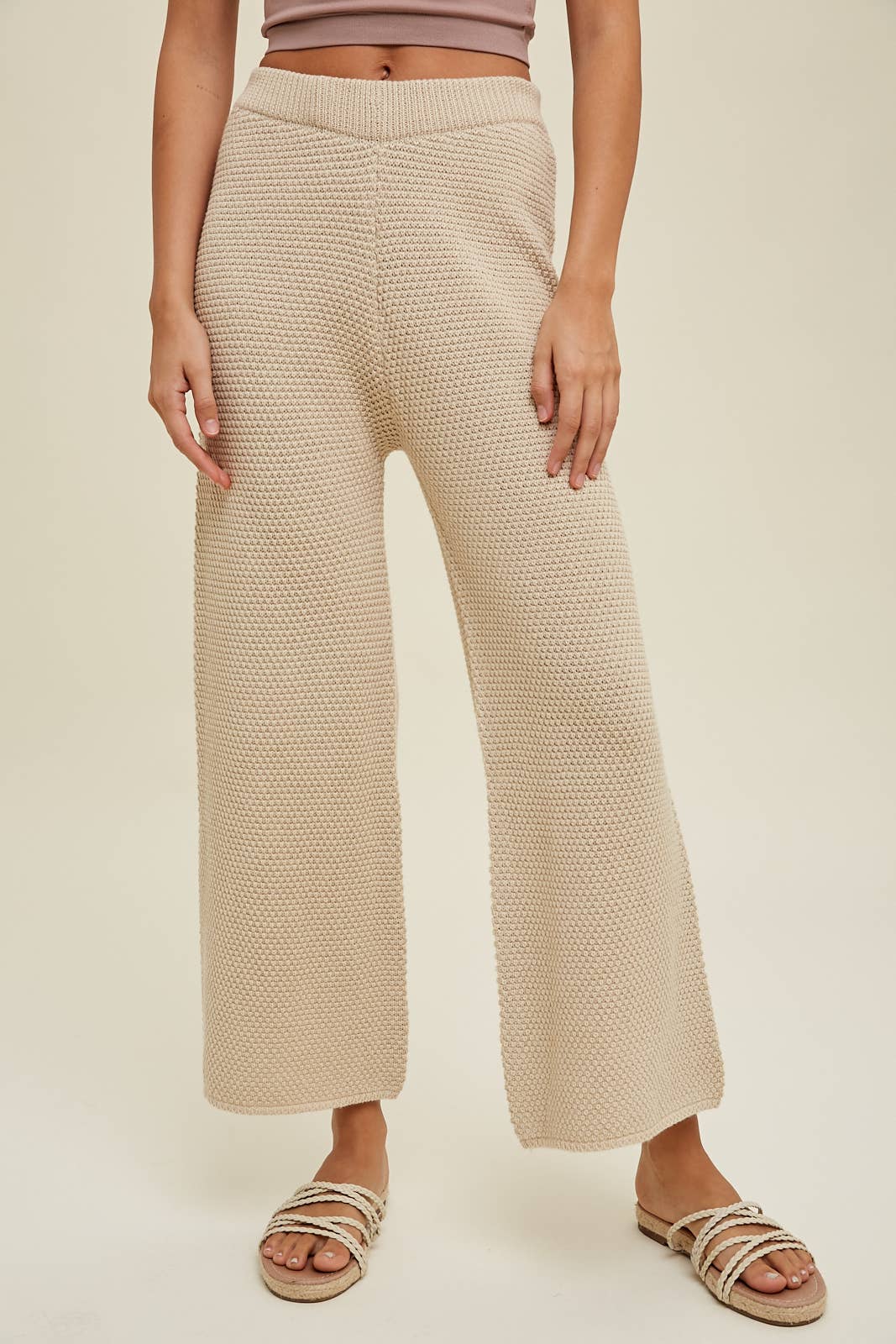 Hudson Textured Sweater Pants in Natural